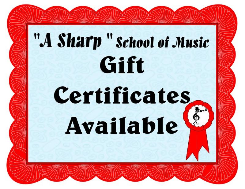 Music Lessons Gift Certificate